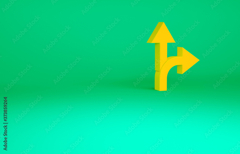 Orange Road traffic sign. Signpost icon isolated on green background. Pointer symbol. Isolated street information sign. Direction sign. Minimalism concept. 3d illustration 3D render. Orange Road traffic sign. Signpost icon isolated on green background. Pointer symbol. Isolated street information sign. Direction sign. Minimalism concept. 3d illustration 3D render.