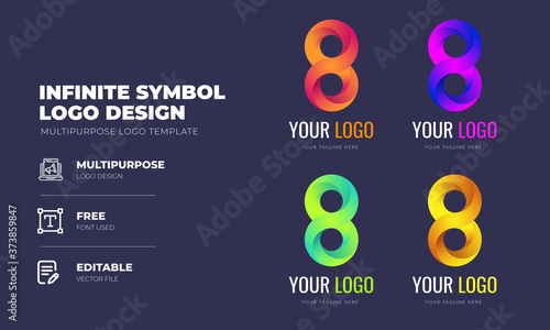 Infinite Symbol Logo concept design set bundle