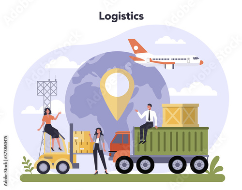 Air freight and logistic industry. Cargo transportation service. Idea
