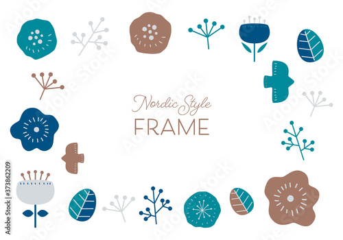 北欧風植物のフレーム