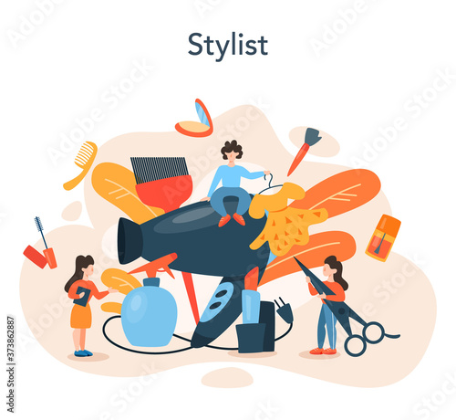 Fashion stylist concept. Modern, creative job, professional fashion