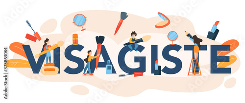 Visagiste typographic header. Beauty center service concept.