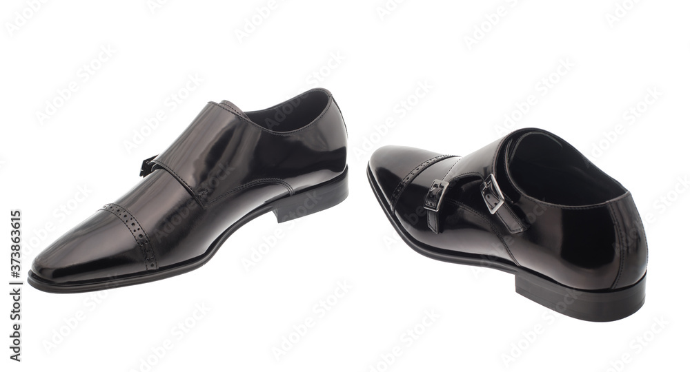 Black Dress Shoes Series - male shoes in fashion concept. Black Dress Shoes Series - male shoes in fashion concept.