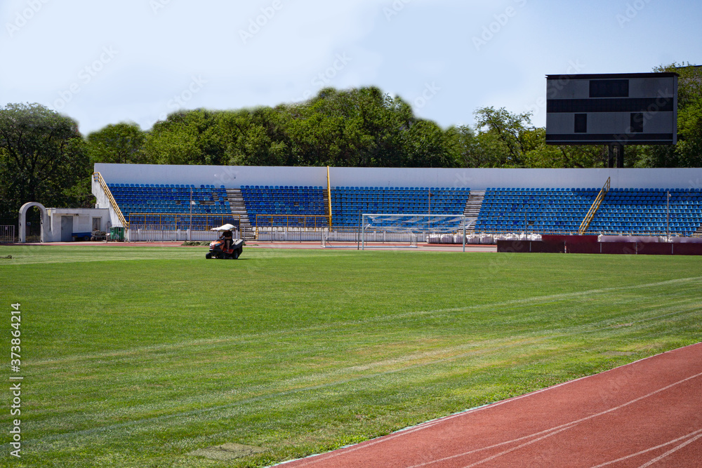 Fototapeta premium empty stands at the stadium No people