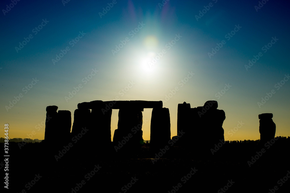 Stonehenge, prehistoric monument in Wiltshire photographed in December 2016