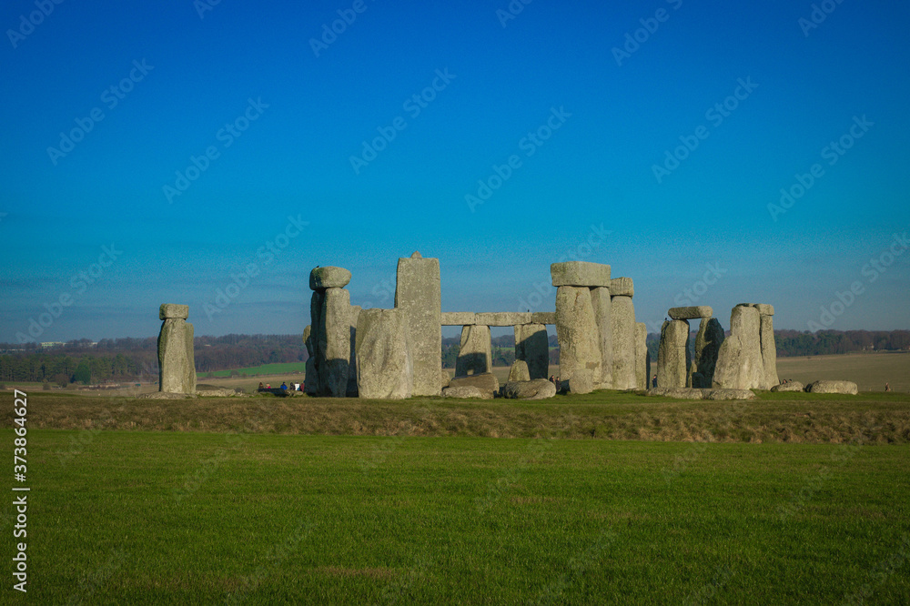 Stonehenge, prehistoric monument in Wiltshire photographed in December 2016