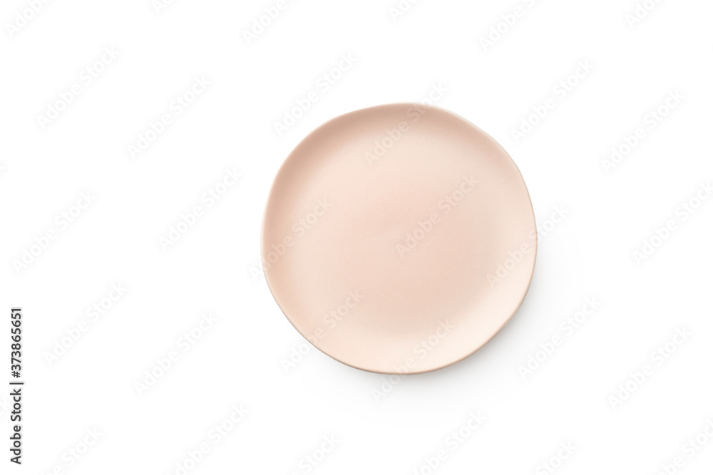 Top view of empty plate isolated on white background Top view of empty plate isolated on white background