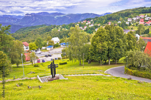 Mountain village of Skrad green landscape view photo