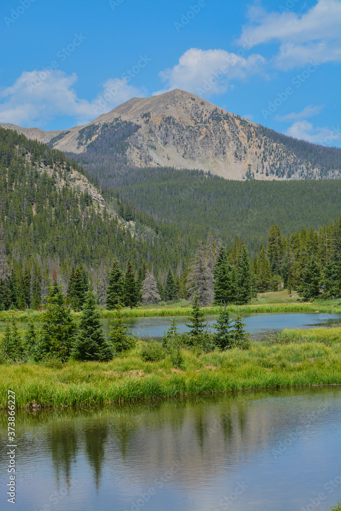 Beautiful mountains, forest and landscape near Monarch Pass in the Rocky Mountains of Colorado 