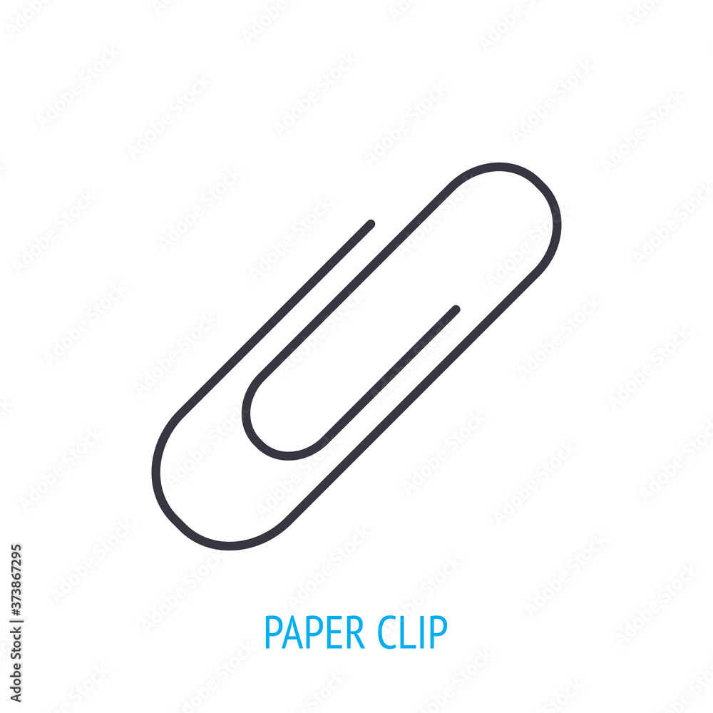 Paper clip for documents and papers. Outline icon. Vector illustration. Symbols of business, finance and education. Thin line pictogram for user interface. Isolated white background Paper clip for documents and papers. Outline icon. Vector illustration. Symbols of business, finance and education. Thin line pictogram for user interface. Isolated white background