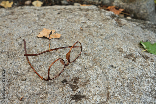 glasses on a stone