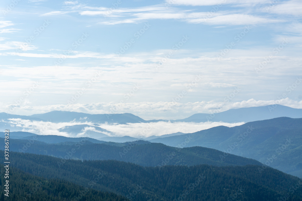 Obraz premium Landscape of the Carpathian ecosystem. Gorgany Region, Ukraine. Gorgany Nature Reserve is a unique Carpathian mountain region.