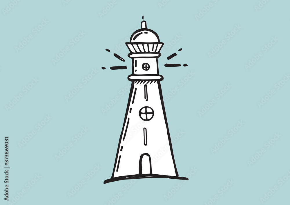Lighthouse vector illustration hand drawn style. Lighthouse vector illustration hand drawn style.