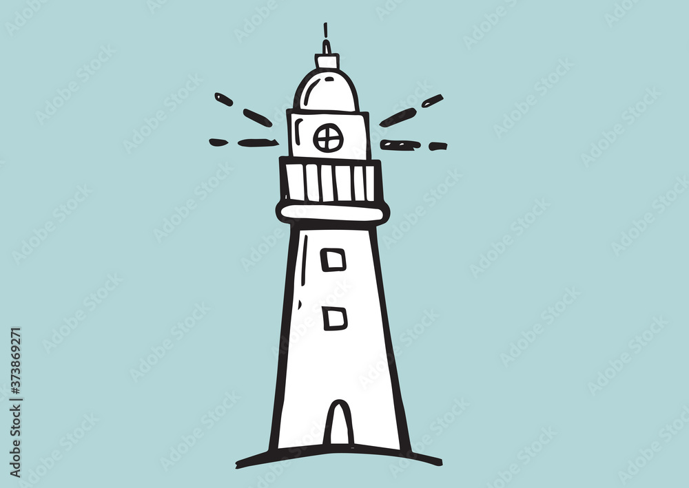 Lighthouse vector illustration hand drawn style. Lighthouse vector illustration hand drawn style.