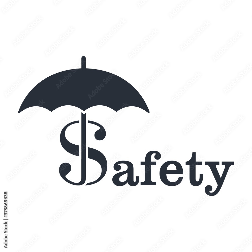Safety inscription. Vector icon isolated on white background. Safety inscription. Vector icon isolated on white background.