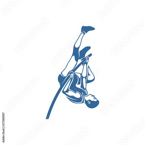 High jump design vector illustration, Athletic High jump logo template