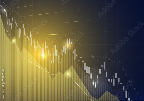 Financial stock market graph on stock market investment trading.