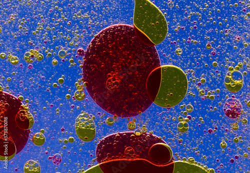 Space or planets universe cosmic abstract background. Abstract molecule atom sctructure. Water bubbles. Macro shot of air or molecule. Biology, phycics or chymistry abstract background photo