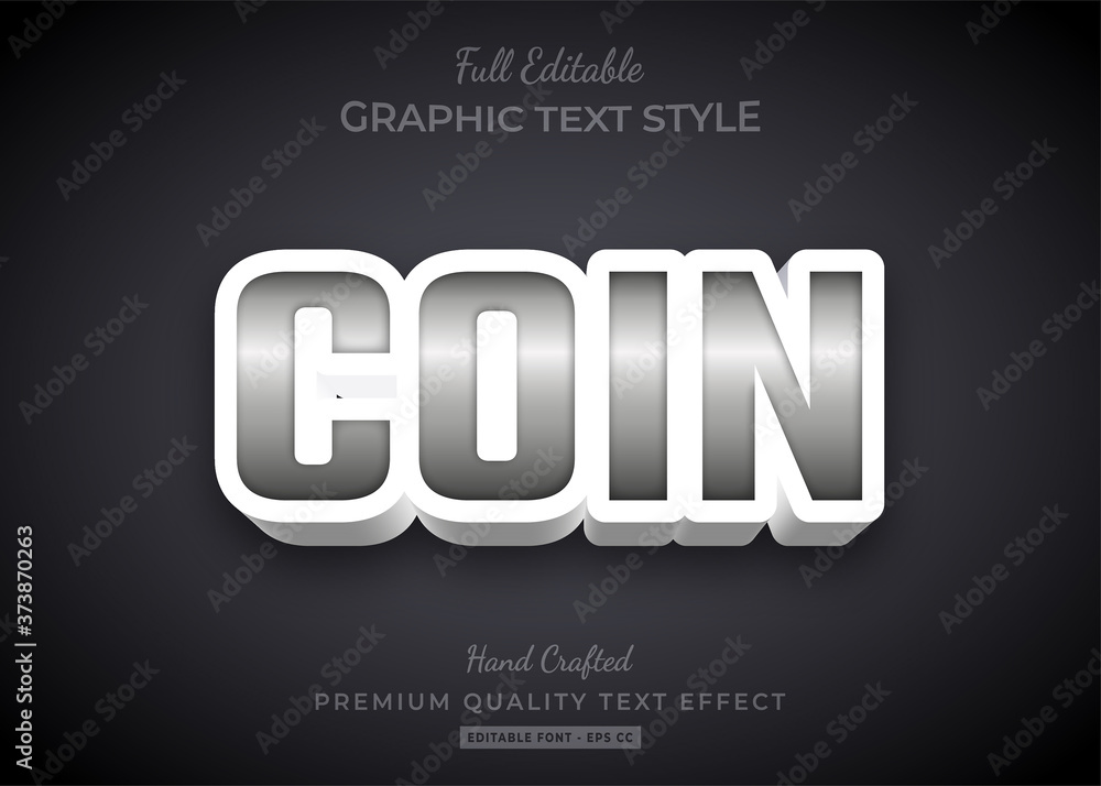 Silver Metallic Bold 3D Text Style Effect