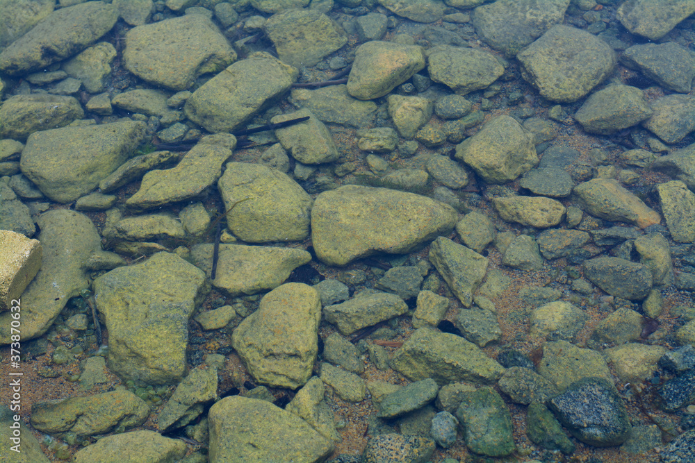 Photo background, various stones at the bottom of the sea, stones under water Photo background, various stones at the bottom of the sea, stones under water