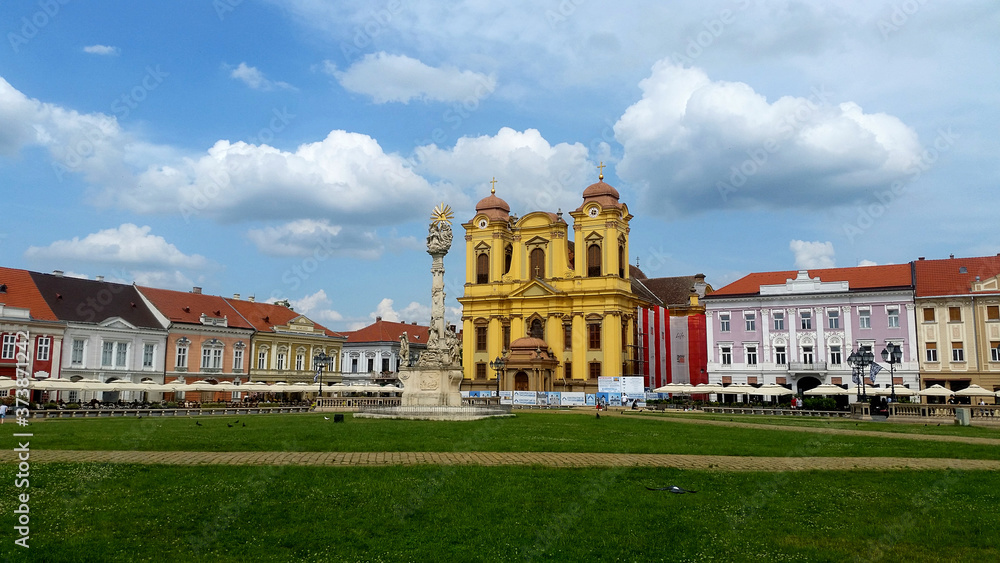 Union square (Unirii Square) is the main square of Timisoara, Romania