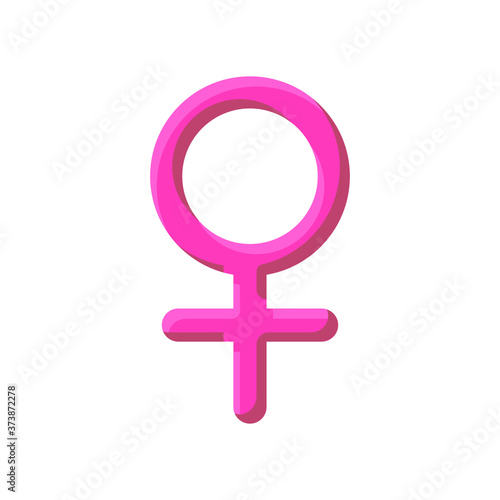 Female Gender Medical Sign Flat Line Icon Beautiful Colorful 3D Graphic Vector