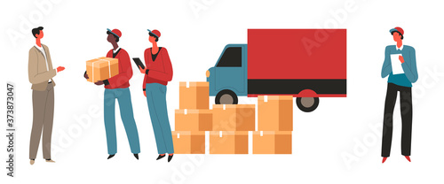 Humanitarian help for refugees or poor, logistics service