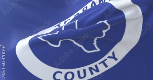 Tarrant county flag, state of Texas, United States of America - loop photo