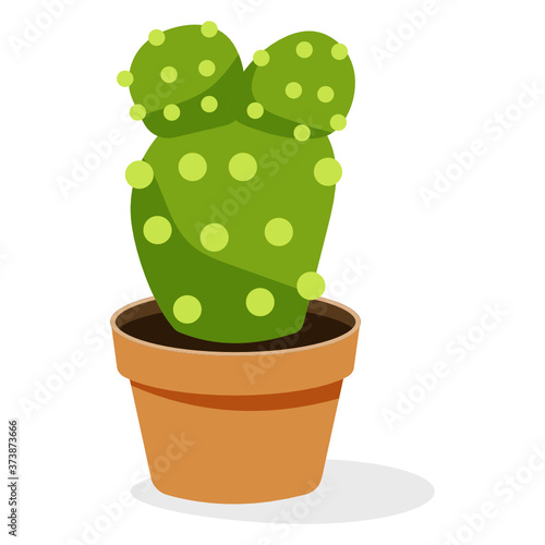 
 Garden prickly pear in flat style 
