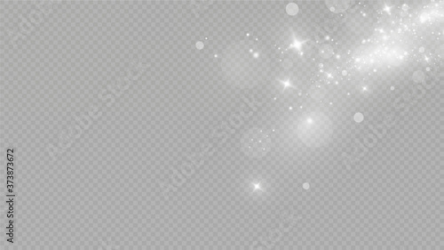 Glow light effect. Vector illustration. Christmas flash. dust