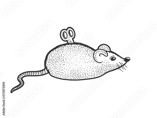 Clockwork mouse toy for cat sketch raster