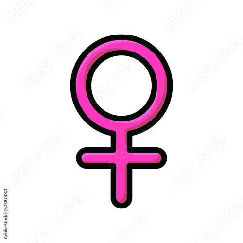 Female Gender Medical Sign Flat Line Icon Beautiful Colorful 3D Graphic Vector