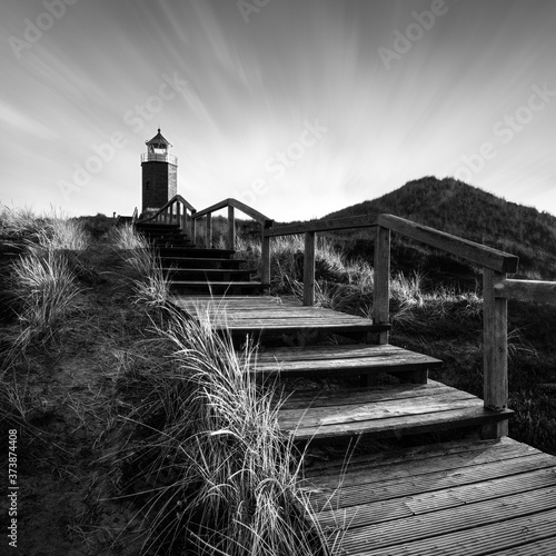 Quermarkenfeuer Leuchtturm bei Kampen auf Sylt in Schwarzweiß photo