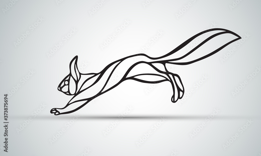 Abstract illustration of squirrel. Outline wavy squirrel vector Abstract illustration of squirrel. Outline wavy squirrel vector