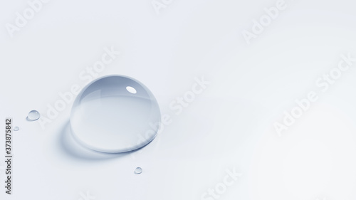 Water drop, rain drop isolated on white background. 3D illustration