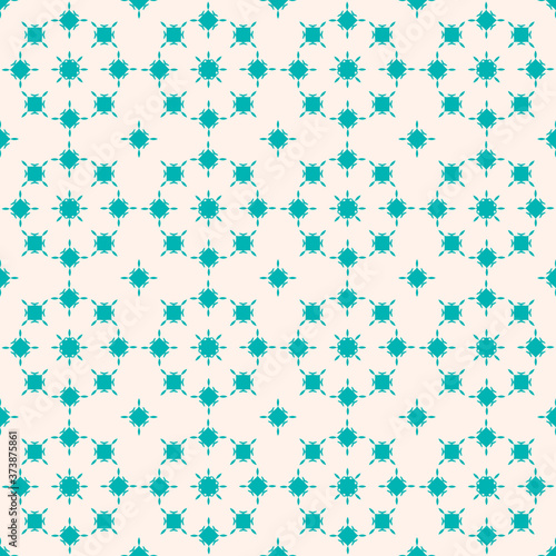 Oriental ornamental seamless pattern with symbolic lace turquoise ornaments ethnic elements on pinkish background. Print for fabric wallpaper tiles