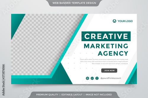 minimalist website banner template design with modern concept