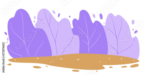 Forest in windy weather, outdoors landscape, tranquil scenery