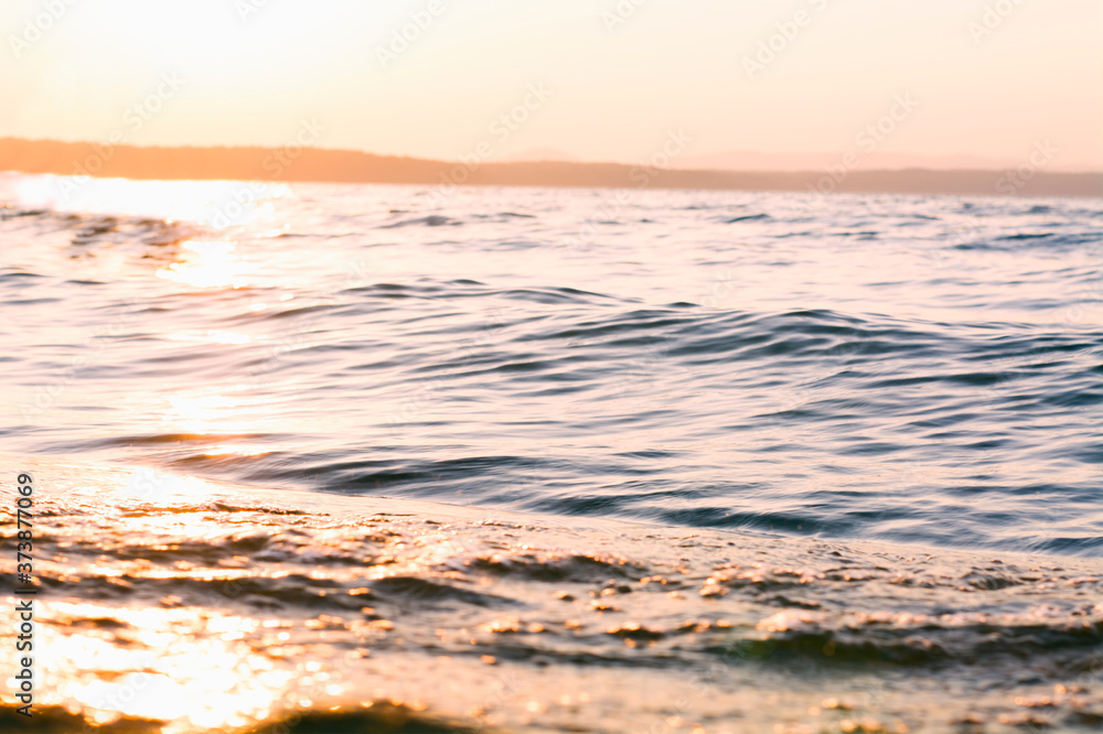 sunset on the lake, warm summer evening sunset on the lake, warm summer evening