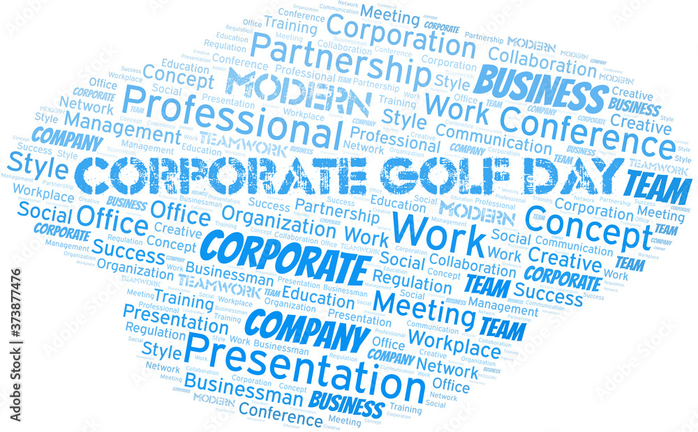 Fototapeta premium Corporate Golf Day vector word cloud, made with text only.