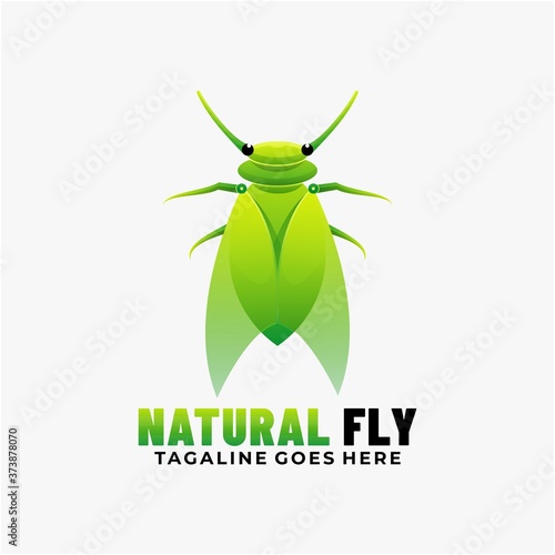 Vector Logo Illustration Natural Fly Gradient Colorful Style.
