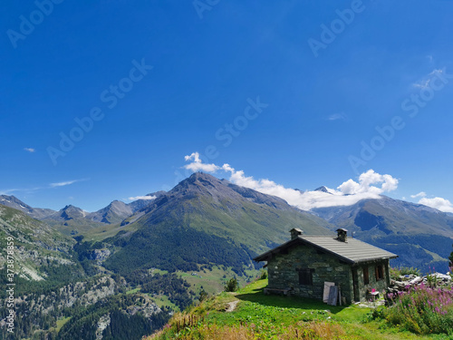 Alpine chalet in the Vanoise National park, French alps.