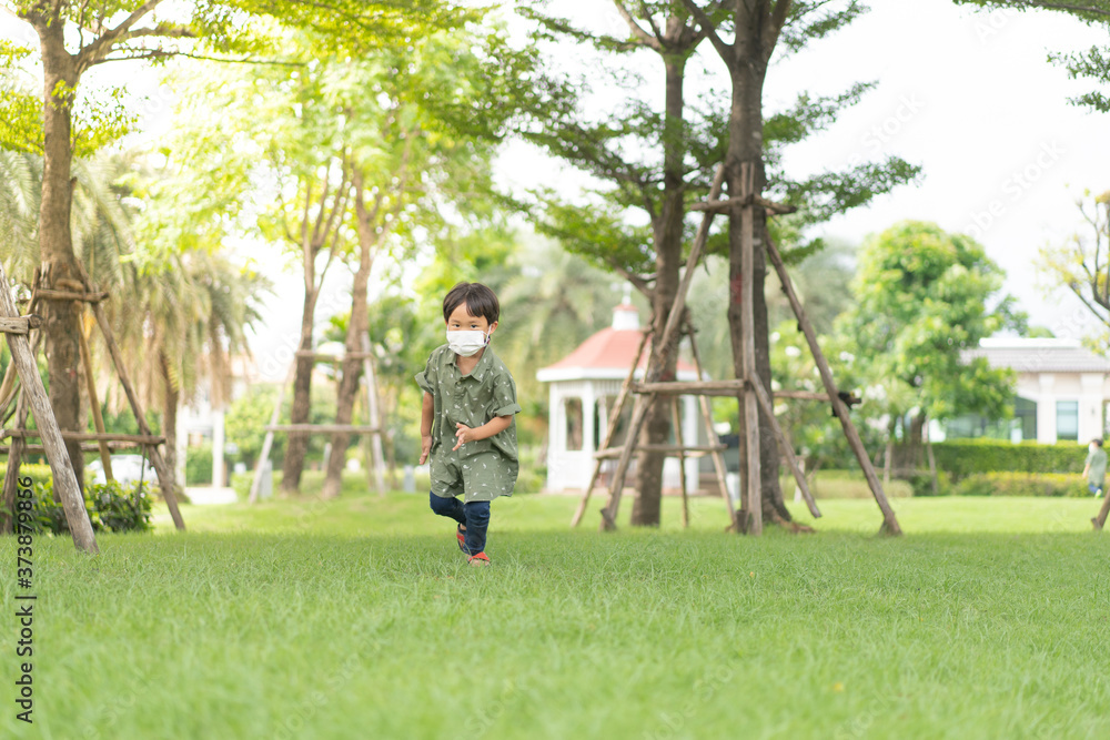 3 brothers are running and playing in the garden. 3 brothers are running and playing in the garden.