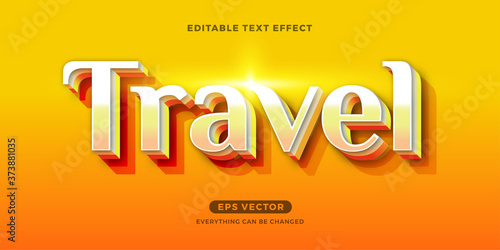 Travel Summer editable text effect vector
