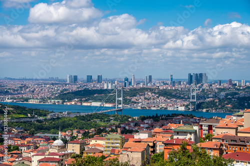 Photography July 15 Martyrs Bridge view from Camlica Hill in Istanbul