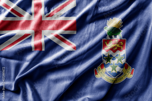Waving detailed national country flag of Cayman Islands