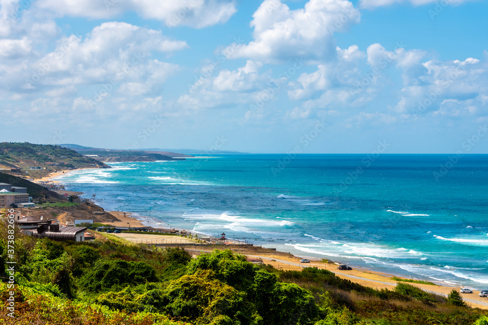 Fototapeta premium Kilyos Coastline view in Istanbul at summer time 