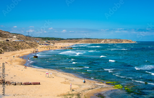 Fototapeta Naklejka Na Ścianę i Meble -  Kilyos Coastline view in Istanbul at summer time 