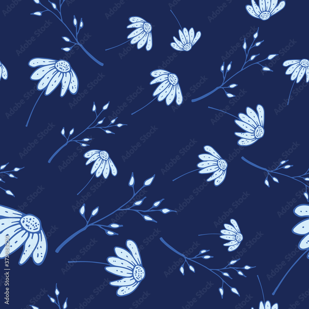 Hand Drawn Seamless Background With Floral Ornaments, Stylized Flowers, Dots, Plants. Vector Abstract Floral Textures. Hand Drawn Seamless Background With Floral Ornaments, Stylized Flowers, Dots, Plants. Vector Abstract Floral Textures.