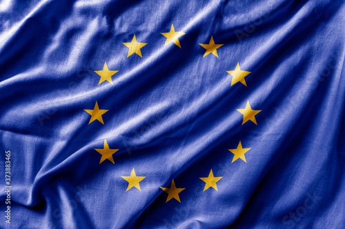 Waving detailed national country flag of European Union